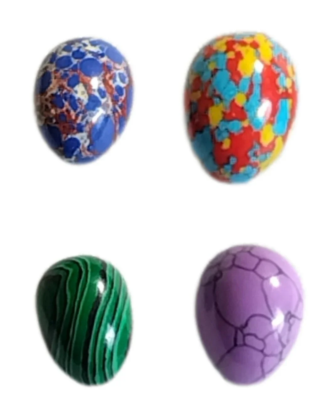 Natural Stone & Crystal Mini Egg Set Assorted Colors (4 Pcs) 0.83